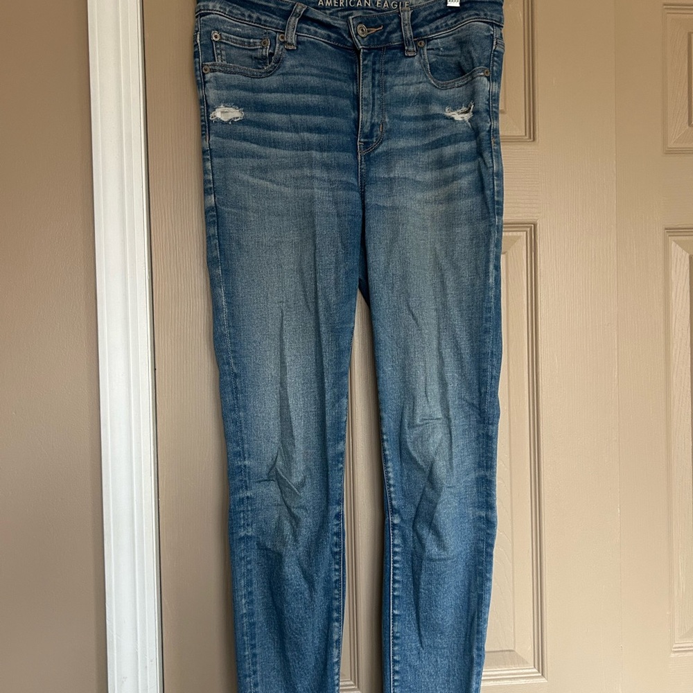 American Eagle Outfitters Blue Distressed Jeans